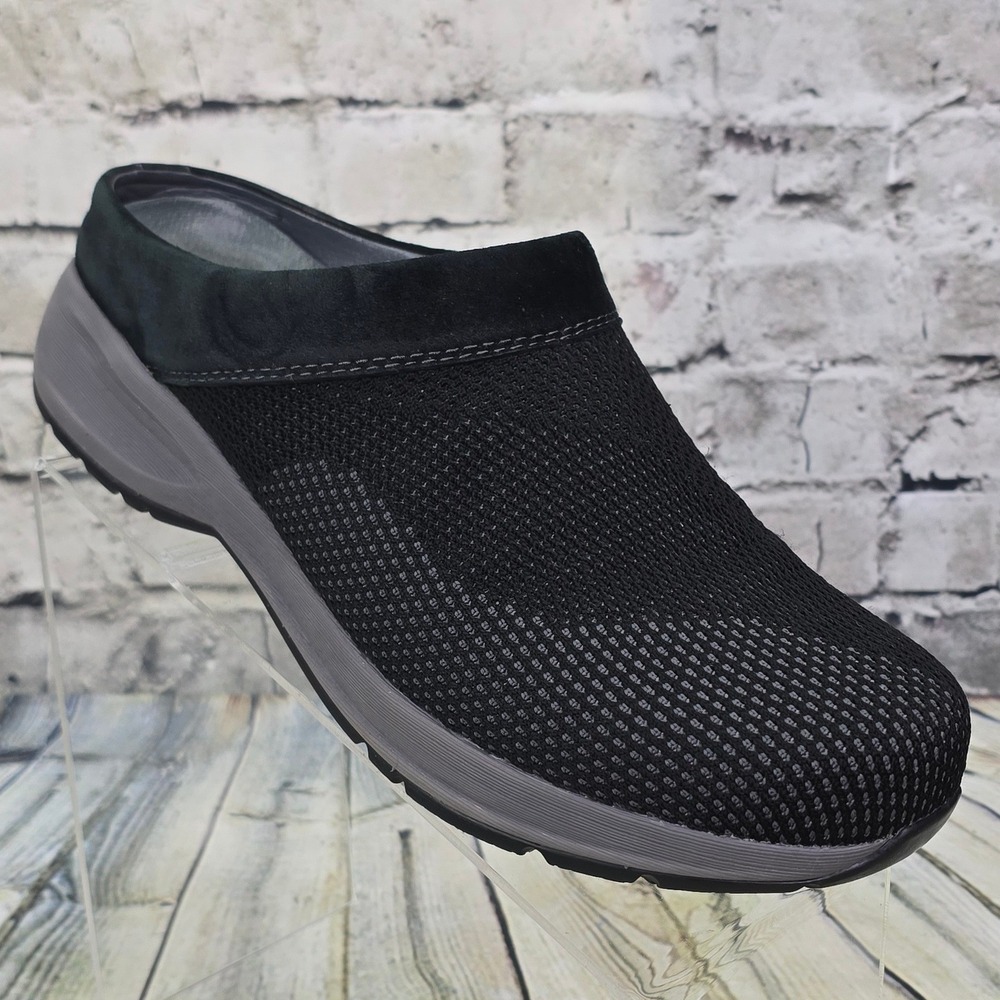 Dansko Sondra Mules Clogs Womens 41 Black Gray Mesh Slip Resistant Comfort Work